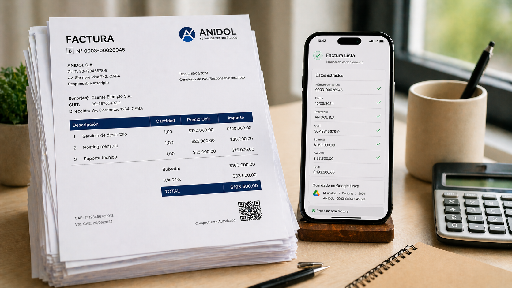 Factura Lista — sistema en acción
